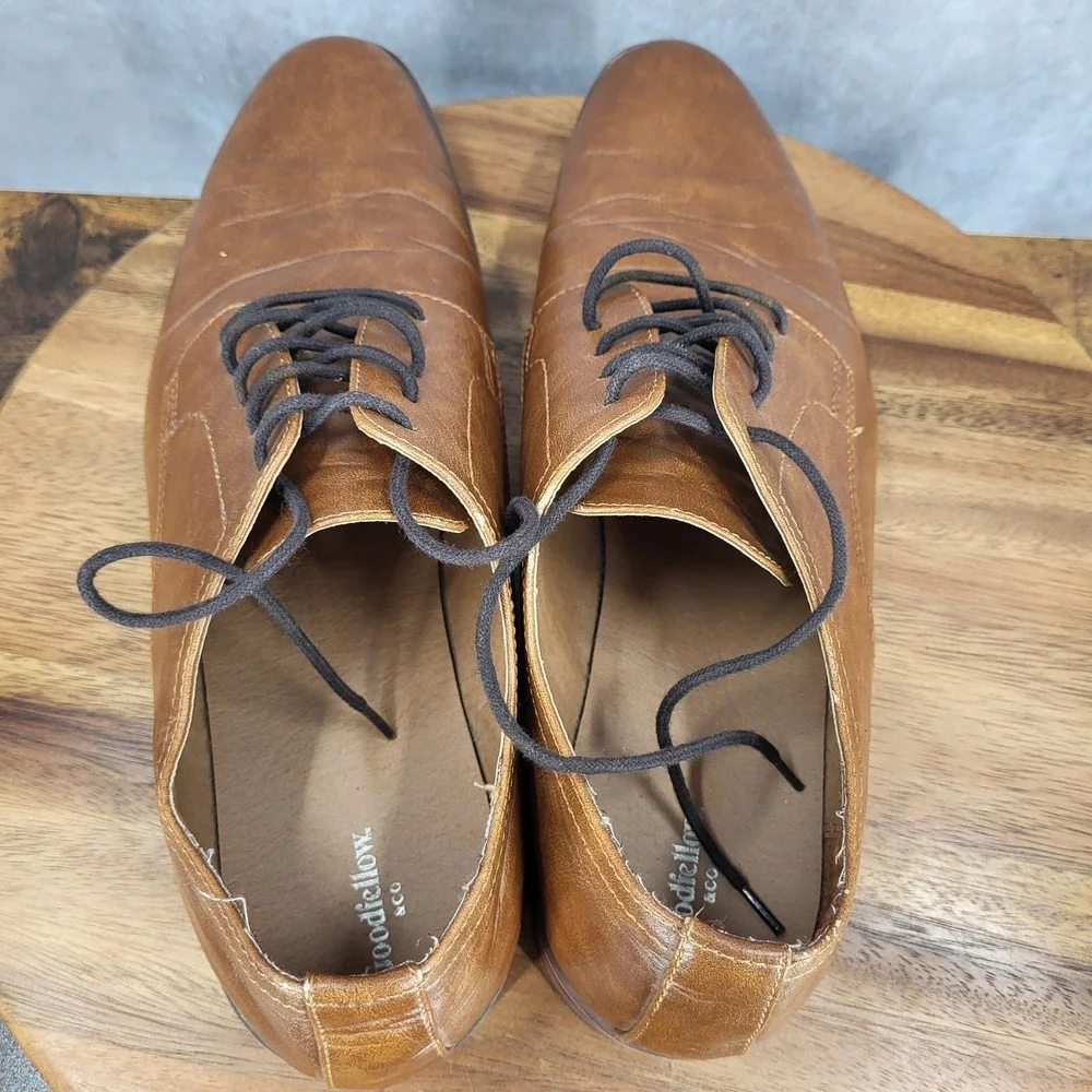 Goodfellow Oxford Shoes Mens 12 Brown Faux‎ Leather  Dress Shoes F317004